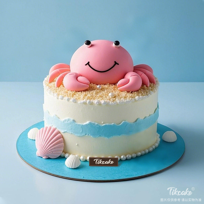 原创巨蟹座主题翻糖鲜奶蛋糕三（6.22-7.22）
