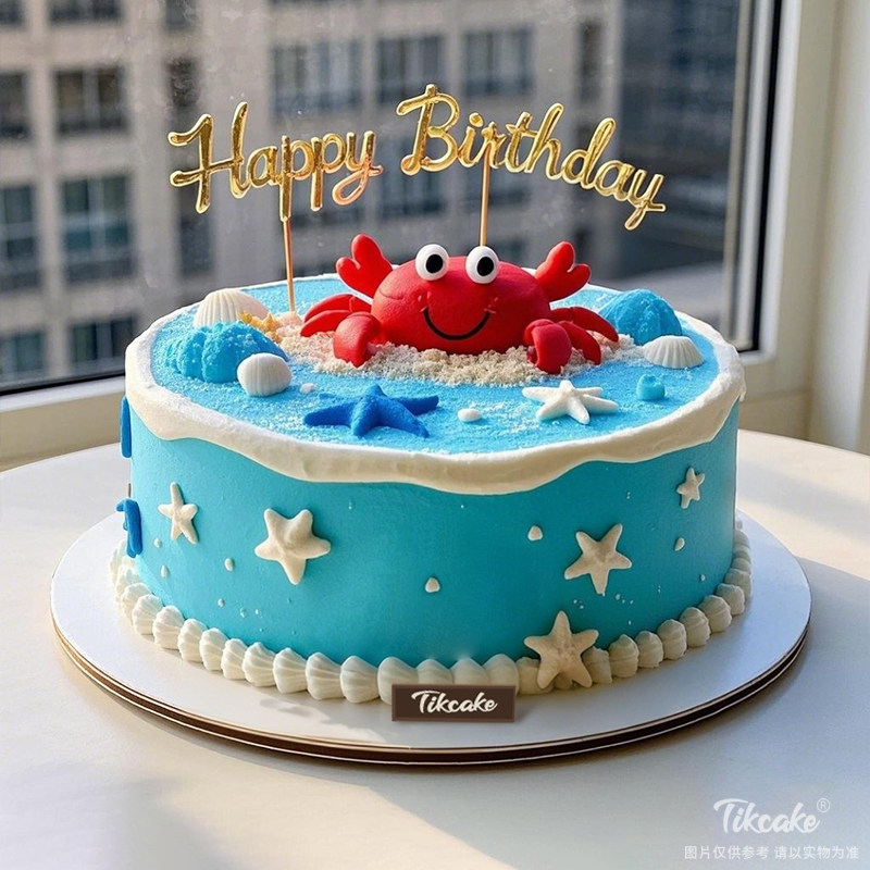 原创巨蟹座主题翻糖鲜奶蛋糕四（6.22-7.22）