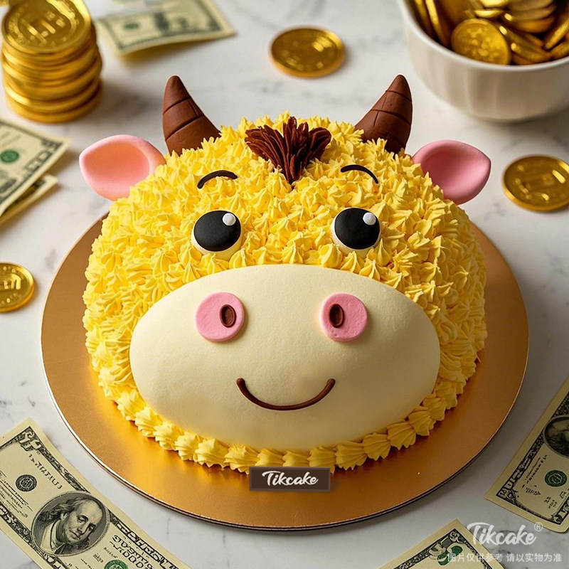 原创金牛座主题翻糖鲜奶蛋糕七（4.20-5.20）