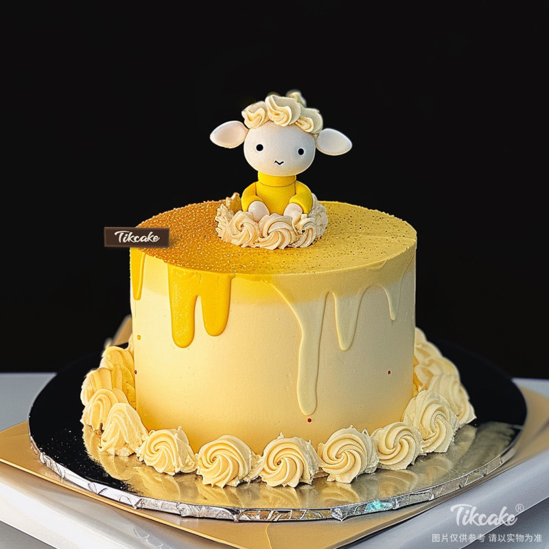 原创十二生肖羊主题翻糖鲜奶蛋糕（四）