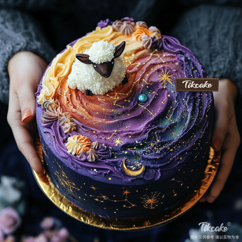 原创白羊座主题翻糖鲜奶蛋糕八（3.21-4.19）