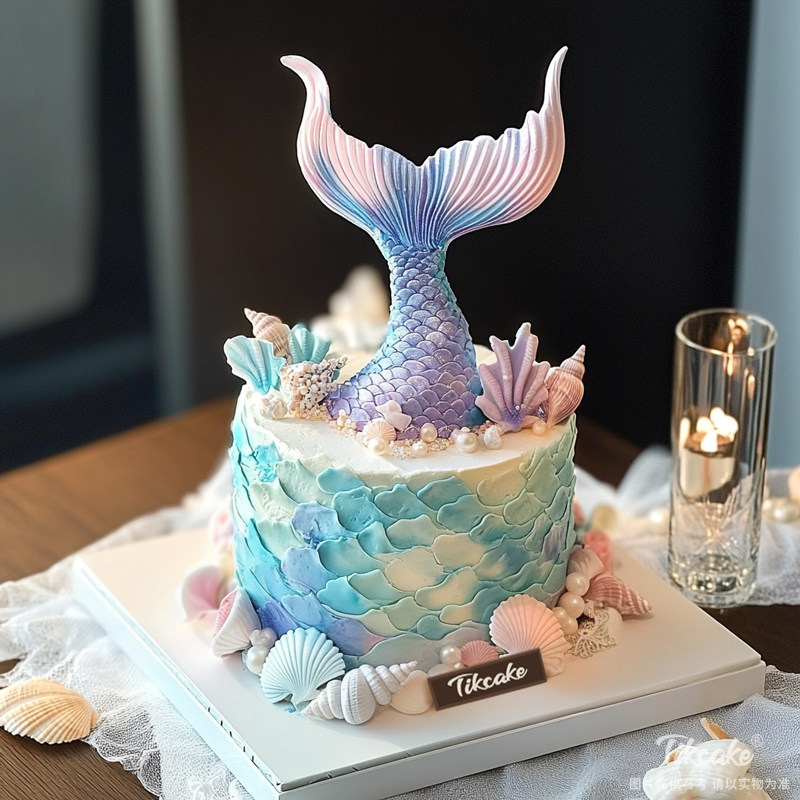 原创超仙美人鱼主题鲜奶蛋糕（三）
