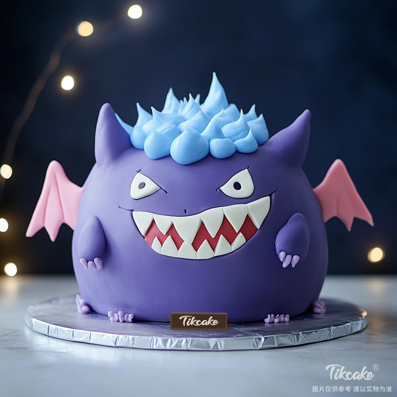 原创小怪兽主题翻糖鲜奶蛋糕