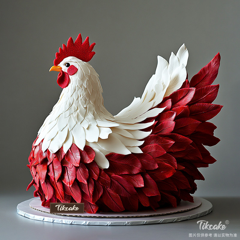 原创十二生肖鸡主题翻糖鲜奶蛋糕（三）