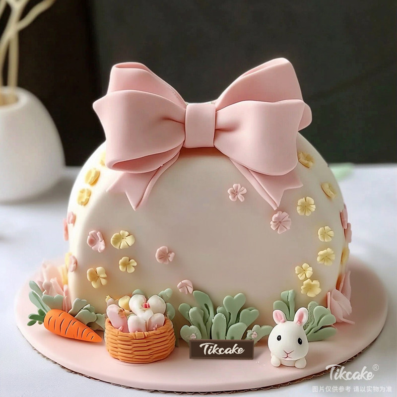 原创十二生肖兔主题翻糖鲜奶蛋糕（三）