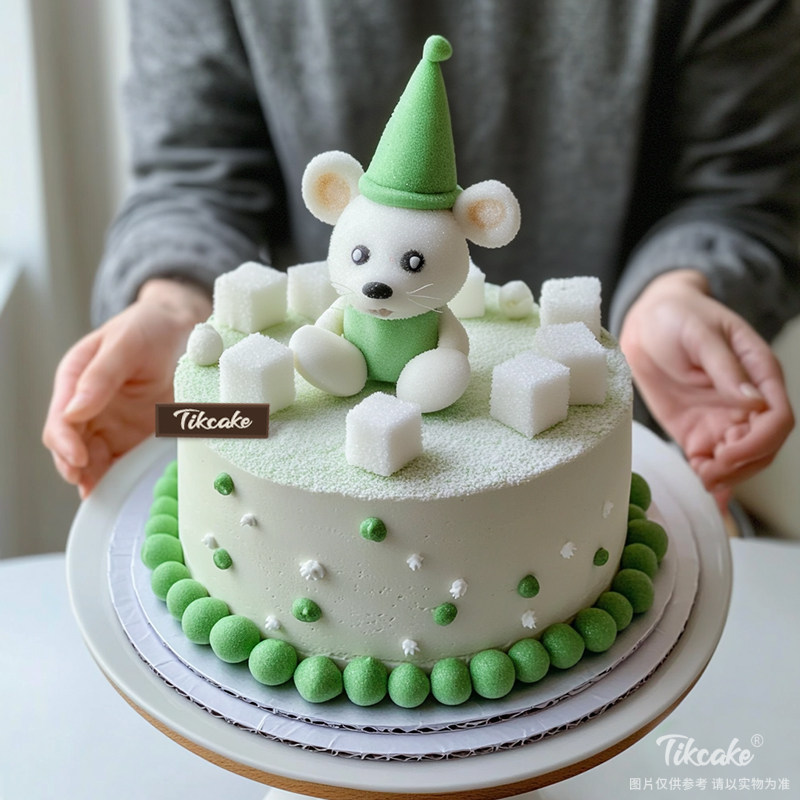 原创十二生肖鼠主题翻糖鲜奶蛋糕（四）