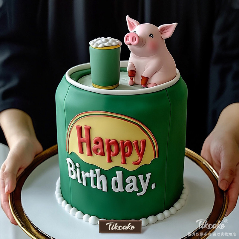 原创十二生肖猪主题翻糖鲜奶蛋糕（四）