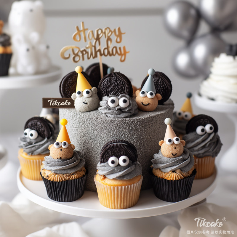 原创奥利奥饼干主题鲜奶蛋糕（含9个纸杯蛋糕）