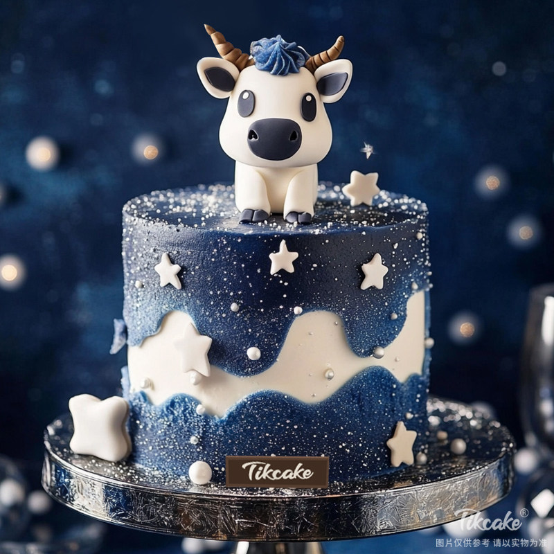 原创十二生肖牛主题翻糖鲜奶蛋糕（二）