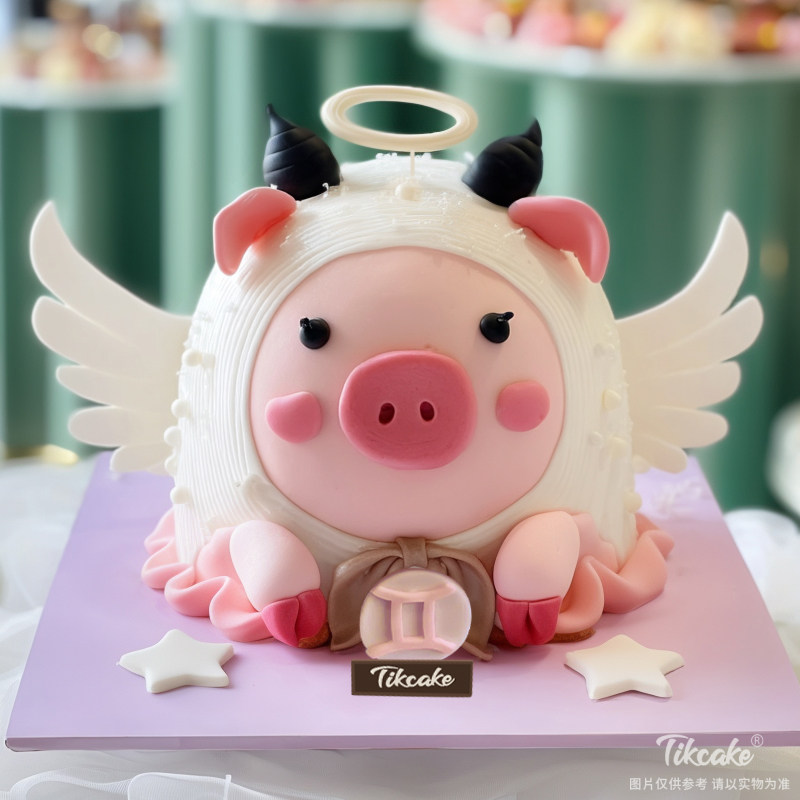 原创双子座主题翻糖鲜奶蛋糕五（5.21-6.21）