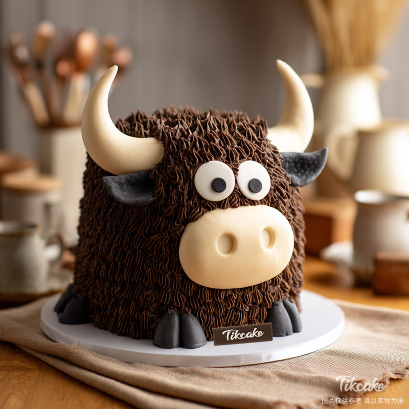 原创十二生肖牛主题翻糖鲜奶蛋糕（四）