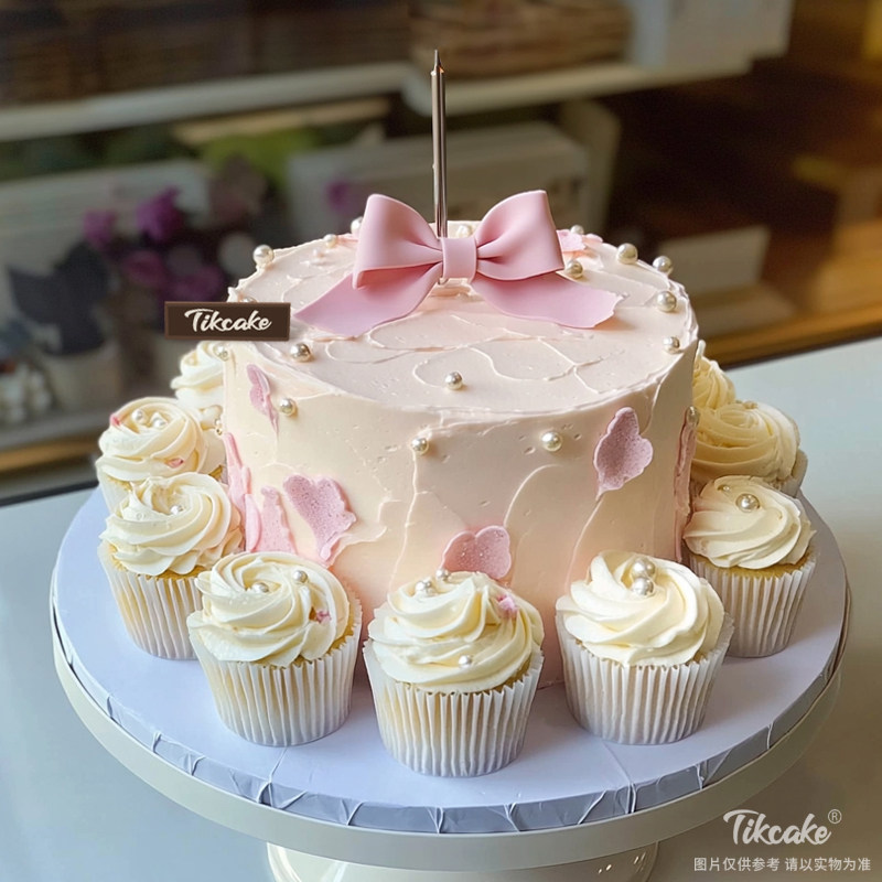 原创小清新翻糖鲜奶蛋糕（含12个纸杯蛋糕）