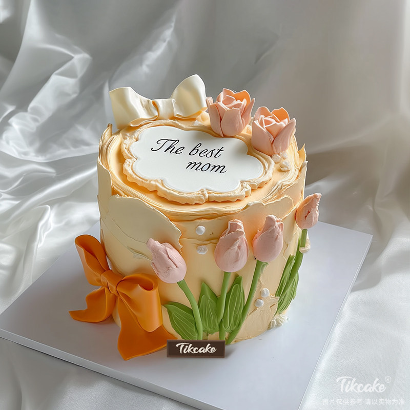 原创母亲节主题翻糖鲜奶蛋糕（四）