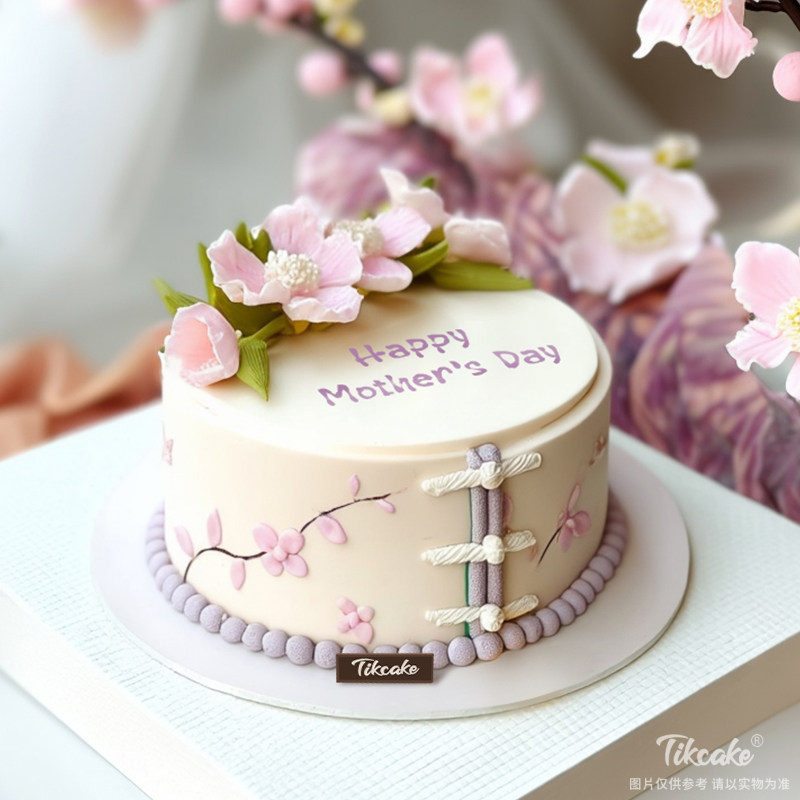 原创母亲节主题翻糖鲜奶蛋糕（七）