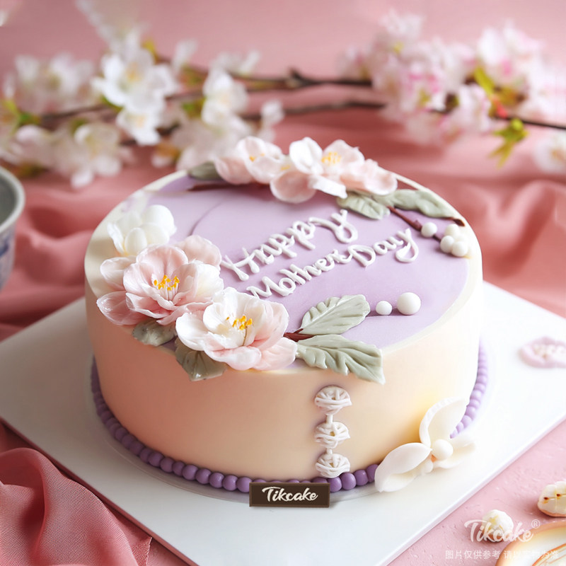 原创母亲节主题翻糖鲜奶蛋糕（八）