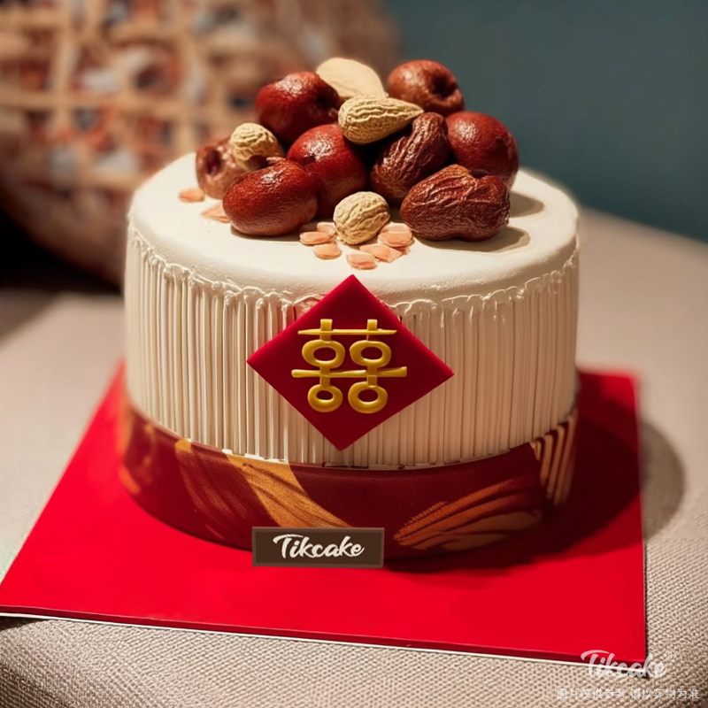 原创婚庆主题翻糖鲜奶蛋糕（四）