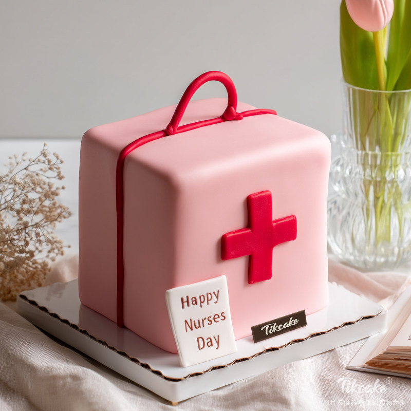 原创护士节主题翻糖鲜奶蛋糕（五）