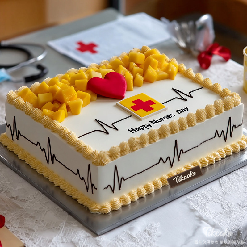 原创护士节主题水果鲜奶蛋糕