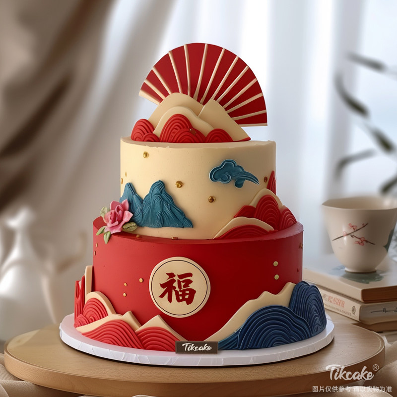 原创祝寿主题双层鲜奶蛋糕（城市专属款）