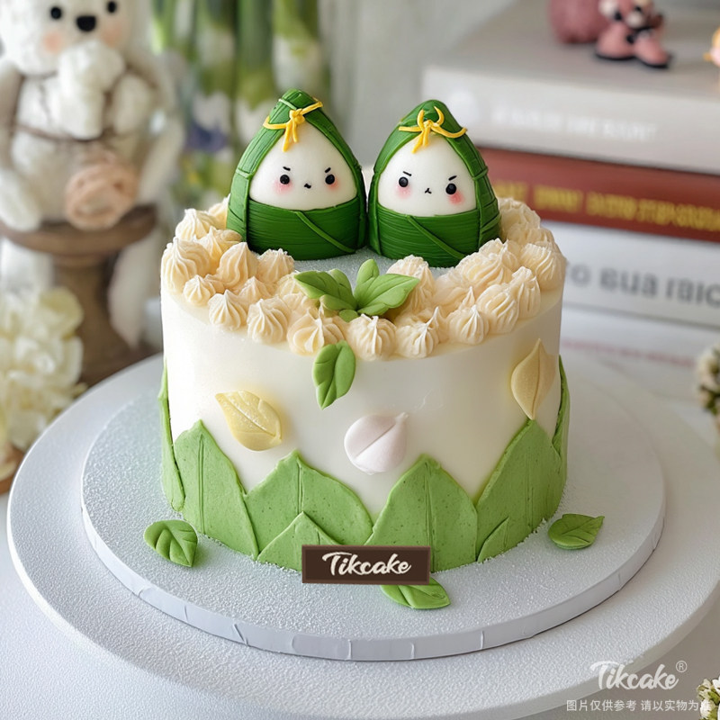 原创端午节主题翻糖鲜奶蛋糕（七）