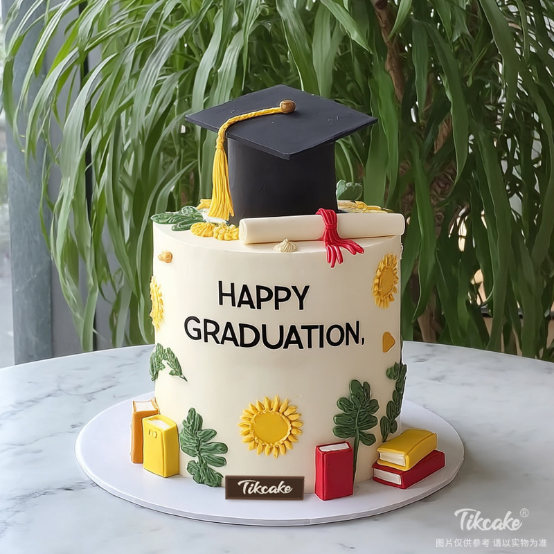 原创毕业主题翻糖鲜奶蛋糕（五）