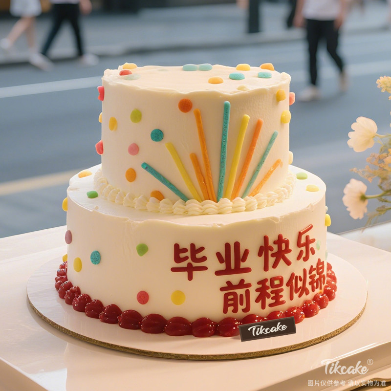 原创毕业主题双层鲜奶蛋糕（四）