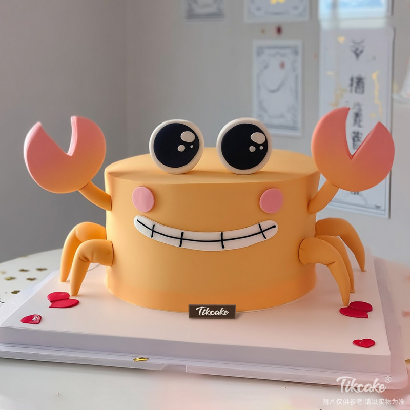 原创巨蟹座主题翻糖鲜奶蛋糕十五（6.22-7.22）