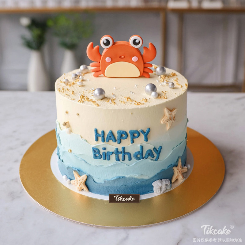 原创巨蟹座主题翻糖鲜奶蛋糕二十五（6.22-7.22）