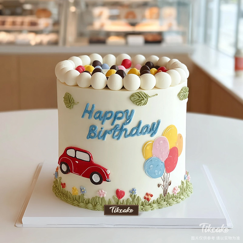 原创小汽车主题儿童鲜奶蛋糕