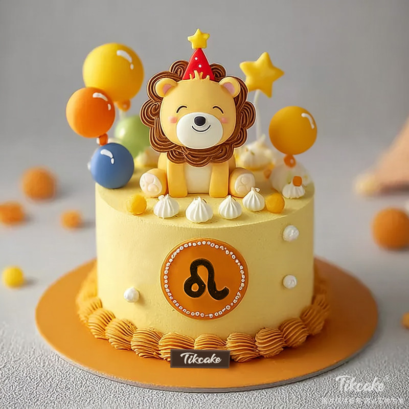 原创狮子座主题翻糖鲜奶蛋糕十一（7.23-8.22）