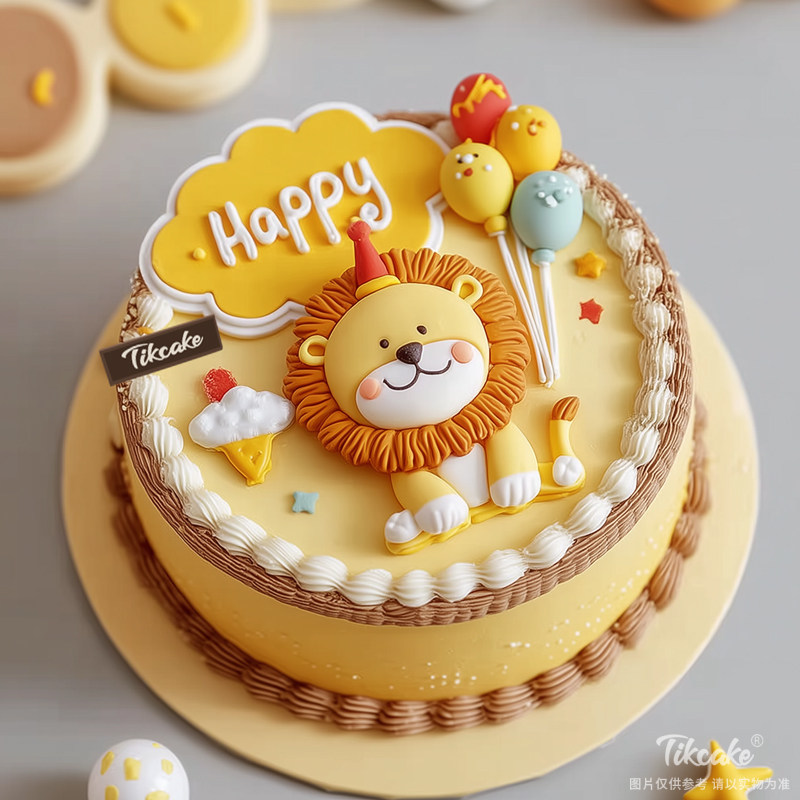 原创狮子座主题翻糖鲜奶蛋糕十二（7.23-8.22）
