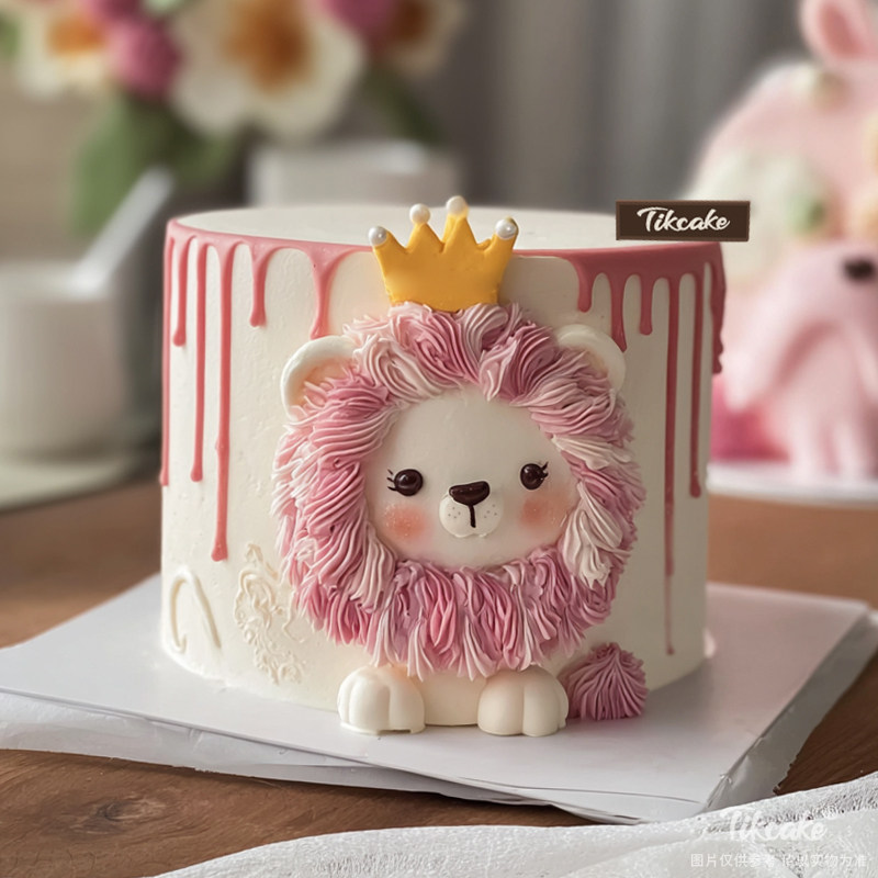 原创狮子座主题翻糖鲜奶蛋糕十六（7.23-8.22）