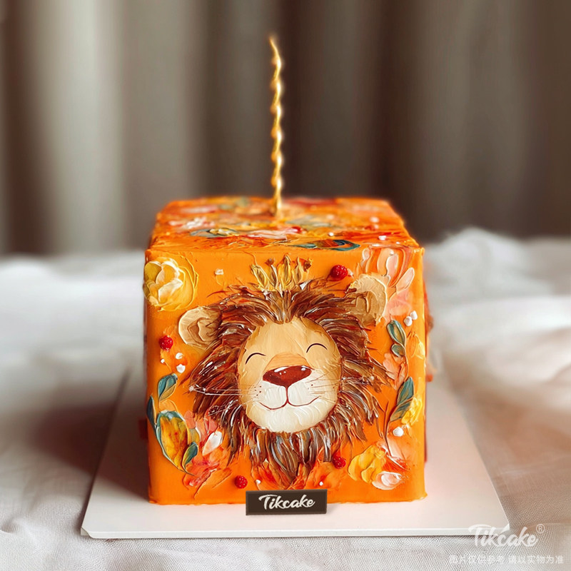原创狮子座主题方形鲜奶蛋糕（7.23-8.22）