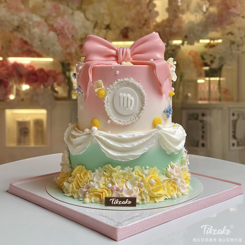 原创双层处女座主题翻糖鲜奶蛋糕（8.23-9.22）