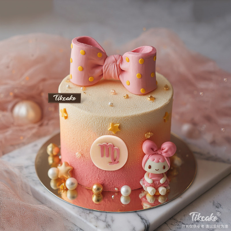 原创处女座主题翻糖鲜奶蛋糕八（8.23-9.22）