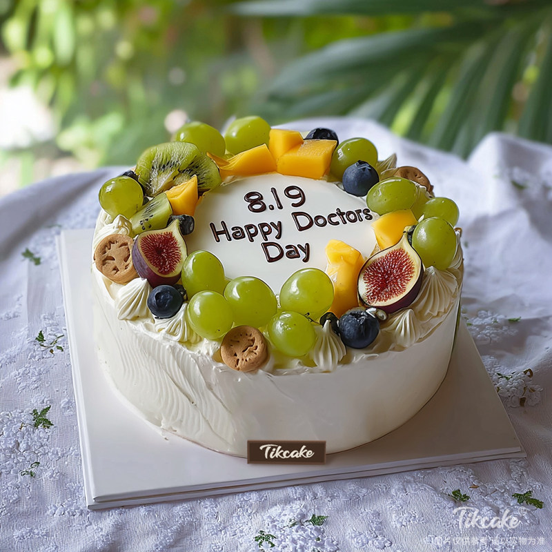 原创医师节主题水果鲜奶蛋糕