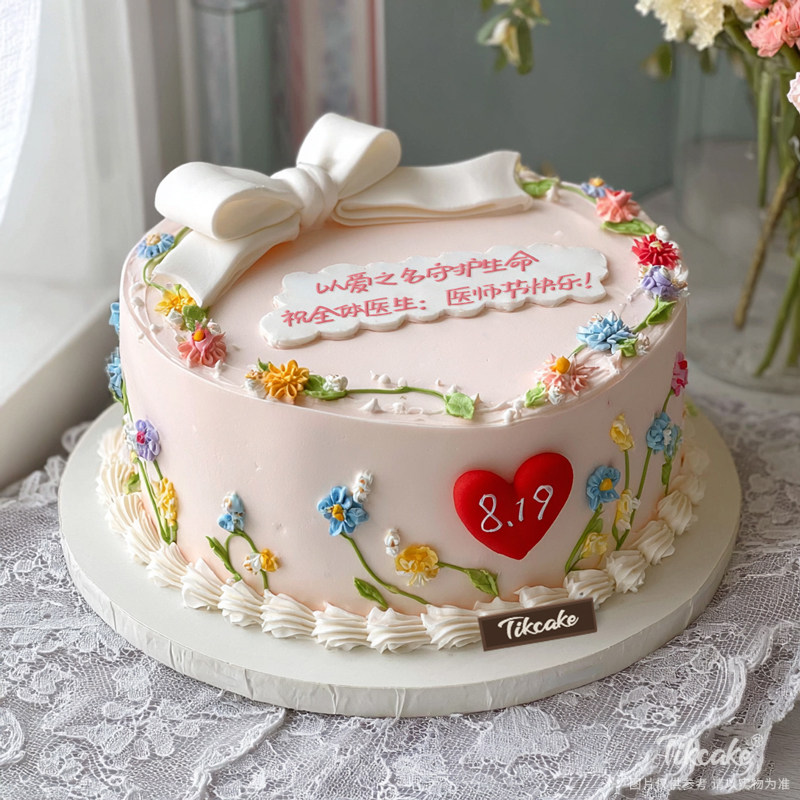 原创医师节主题翻糖鲜奶蛋糕（四）