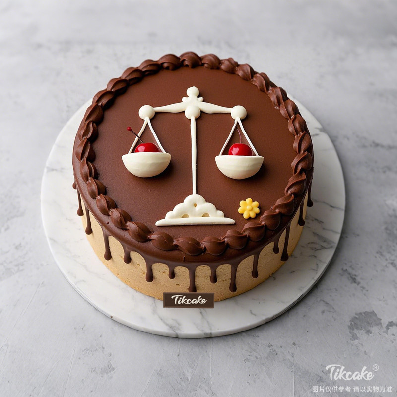 原创天秤座主题翻糖鲜奶蛋糕（9.23-10.23）