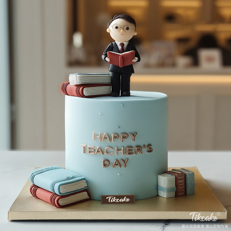原创教师节主题翻糖鲜奶蛋糕（六）