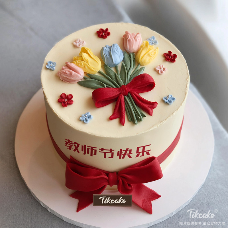 原创教师节主题翻糖鲜奶蛋糕（八）