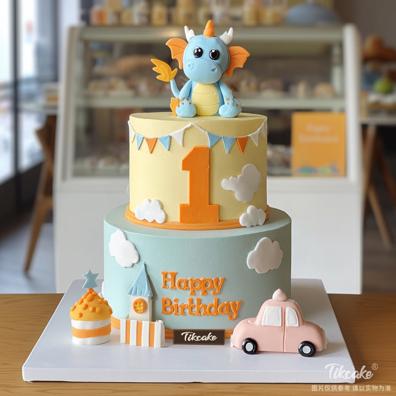 原创宝宝周岁主题双层翻糖鲜奶蛋糕（二）