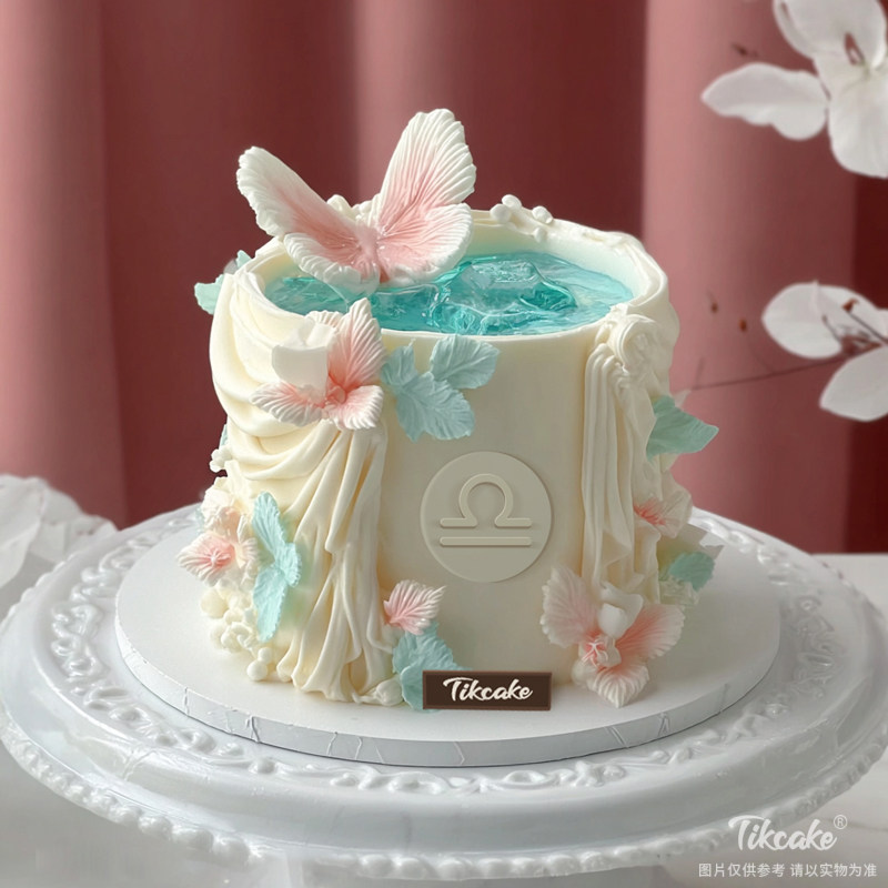 原创天秤座主题翻糖鲜奶蛋糕十二（9.23-10.23）