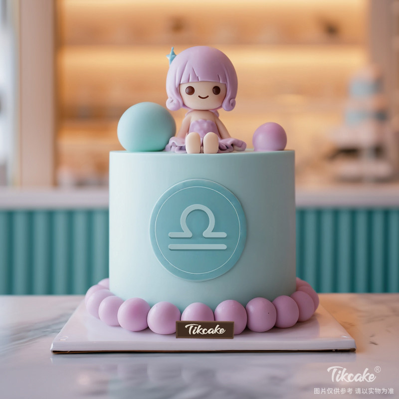 原创天秤座主题翻糖鲜奶蛋糕十三（9.23-10.23）