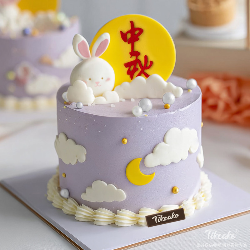 原创中秋节主题翻糖鲜奶蛋糕（三）