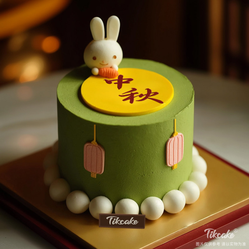 原创中秋节主题翻糖鲜奶蛋糕（六）
