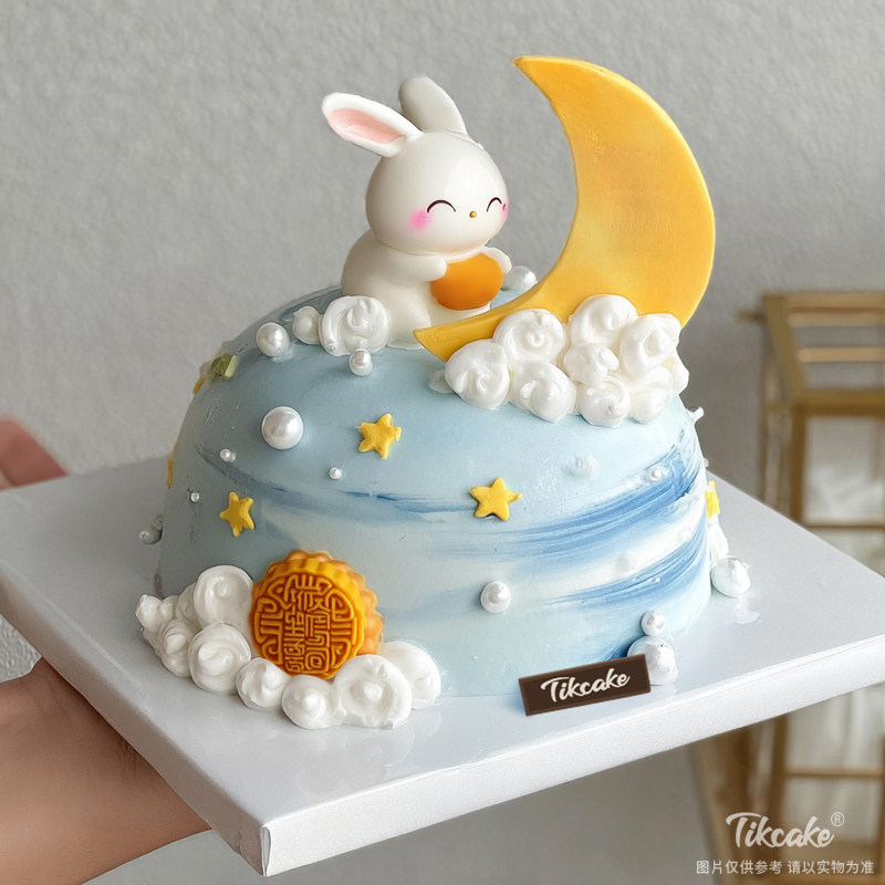 原创中秋节主题翻糖鲜奶蛋糕（十一）