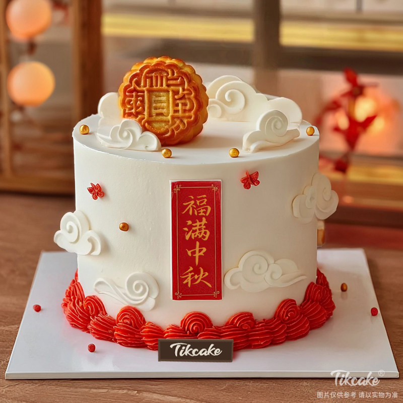原创中秋节主题翻糖鲜奶蛋糕（十三）
