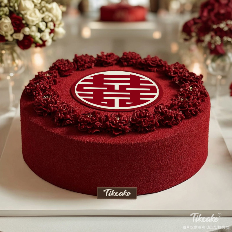 原创婚庆主题翻糖鲜奶蛋糕（七）