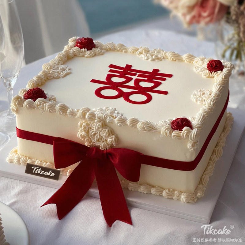 原创婚庆主题方形鲜奶蛋糕（三）