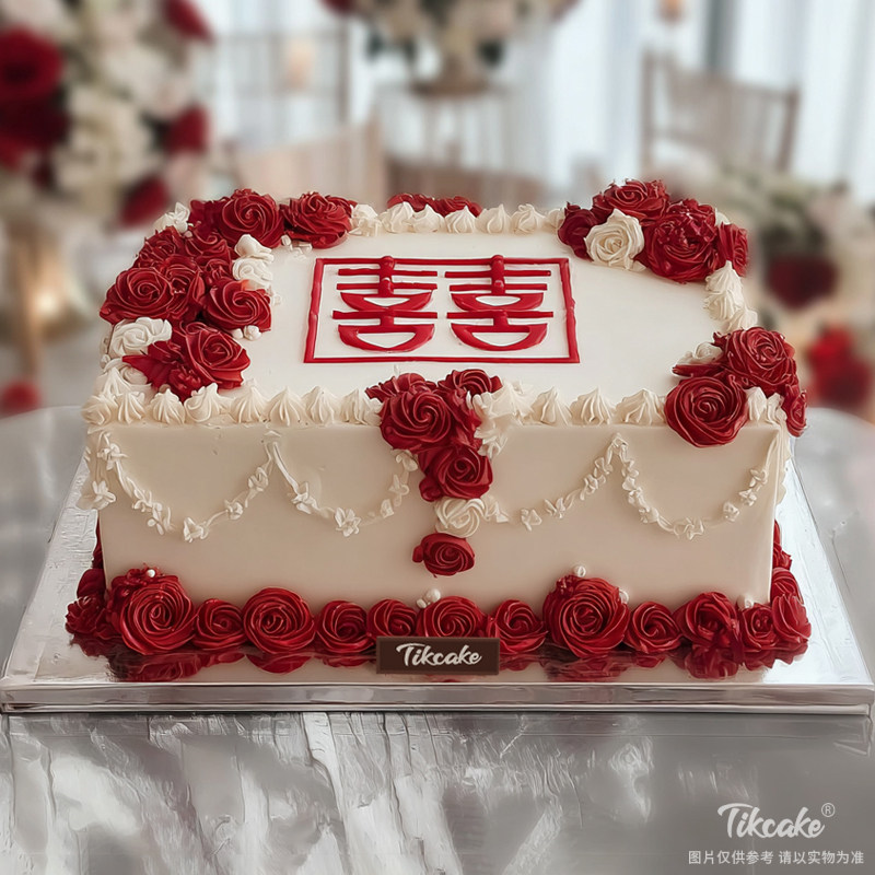 原创婚庆主题方形鲜奶蛋糕（四）